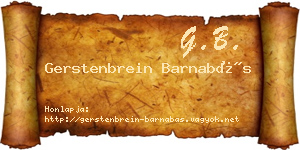Gerstenbrein Barnabás névjegykártya